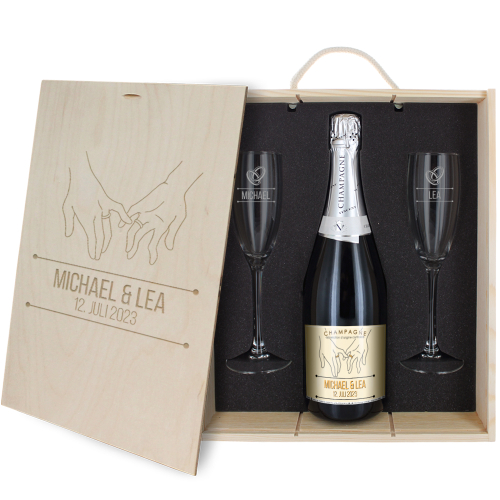 Champagner-Set Eheringe