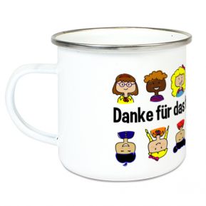 Personalisierte Emaille-Tasse für LehrerIn