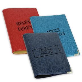Etui Leder für Reisepass mit Stempel Etui Leder für Reisepass mit Stempel