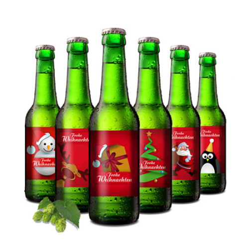 Weihnachts Bier Mit Geschenktrager Personalisiertes Bier Geschenkegarten