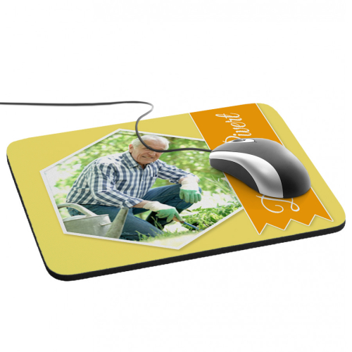 Foto-Mousepad mit Band gelb