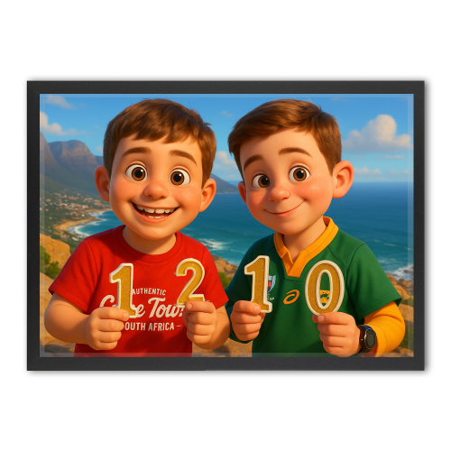 Fotomontage für ein Porträt im Stil eines 3D-Animationsfilms