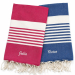 Traditionelles Fouta-Strandtuch gestreift mit Namensstickerei Traditionelles Fouta-Strandtuch gestreift mit Namensstickerei