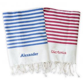 Personalisierte Fouta im Matrosen-Muster