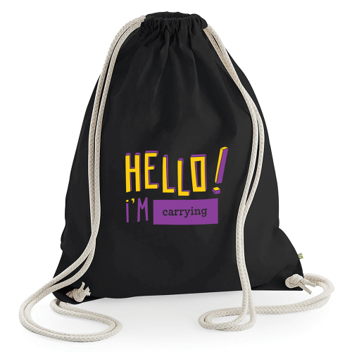 Freizeits-Tasche personalisiert HELLO schwarz