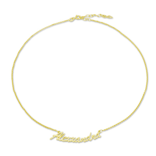 Fußkette mit Namen - vergoldet
