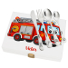 Geschenkset Feuerwehrauto mit personalisiertem Besteck Geschenkset Feuerwehrauto mit personalisiertem Besteck