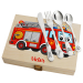 Geschenkset Feuerwehrauto mit personalisiertem Besteck Geschenkset Feuerwehrauto mit personalisiertem Besteck