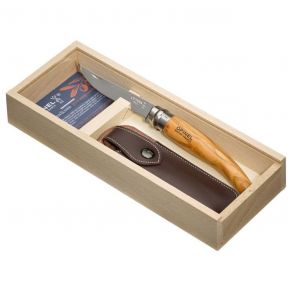 Geschenkset Opinel Nr. 10 graviert aus Olivenholz