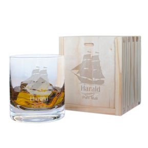 Whiskyglas des Seemanns mit Gravur