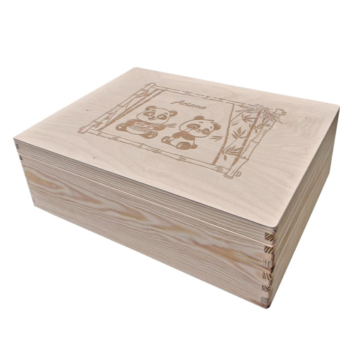Gravierte Aufbewahrungsbox Panda
