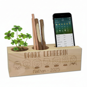 Gravierter Schreibtisch-Organizer fr LehrerIn