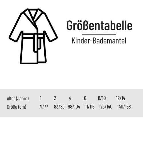 Grössentabelle Bademantel Kinder