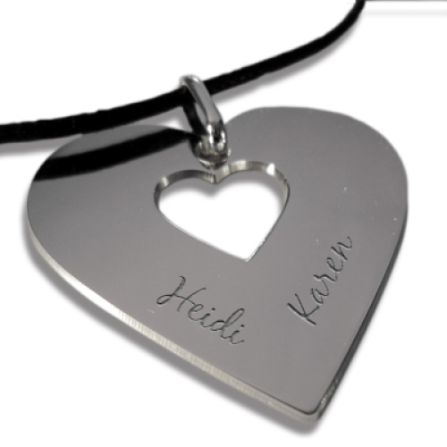Halsband Herz mit Gravur