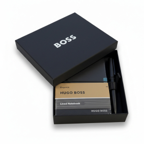 Hugo Boss Box mit A6 Notizblock und Stift mit Gravur