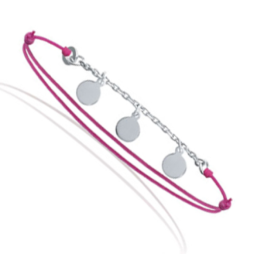 Kinderarmband 3 Medaillons Fuchsia