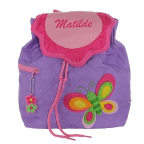 Kinderrucksack Schmetterling mit Name violett