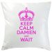 Kissen Keep Calm personalisiert fuchsia