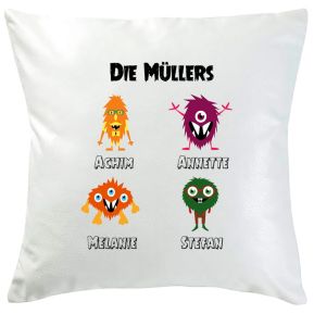 Personalisiertes Kissen Meine Monsterfamilie