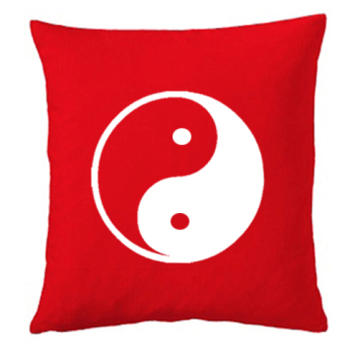 Personalisiertes Kissen rot Yin Yang