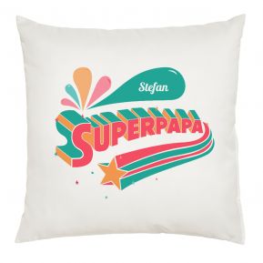 Personalisiertes Kissen Superpapa mit Name