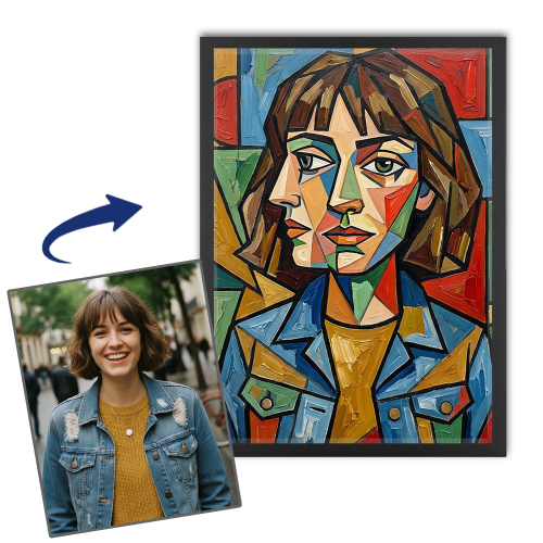 K&uuml;nstlerisches Portr&auml;t im kubistischen Stil