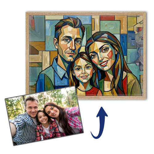 K&uuml;nstlerisches Portr&auml;t im kubistischen Stil