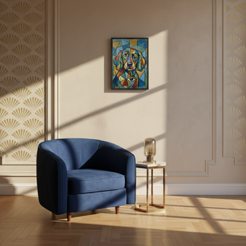 K&uuml;nstlerisches Portr&auml;t im kubistischen Stil