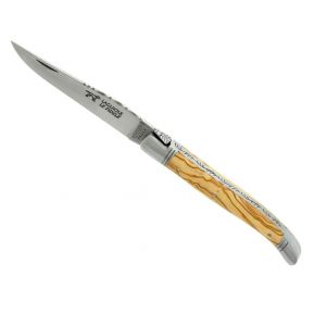 Messer Laguiole Le Fidèle aus graviertem Olivenholz Messer Laguiole Le Fidèle aus graviertem Olivenholz