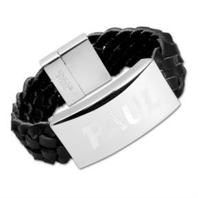 Lederarmband mit Gravurplatte II Lederarmband mit Gravurplatte II