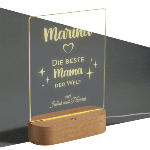 LED-Lampe aus Plexiglas für Mama