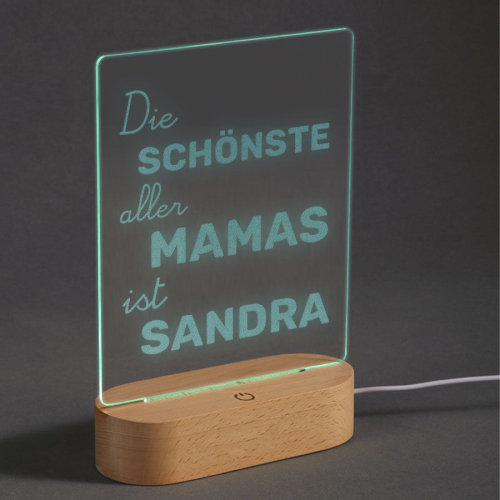 LED-Lampe aus Plexiglas für Mama