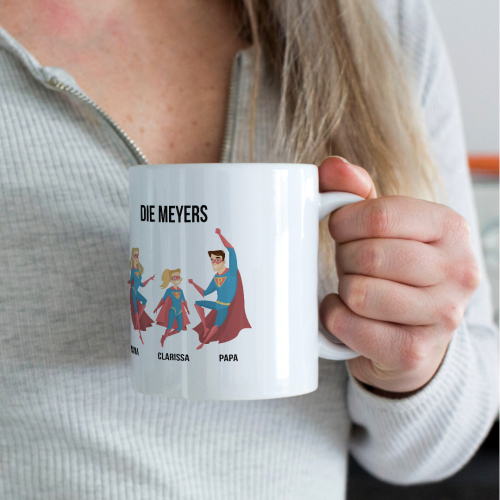 Personalisierte Tasse Superhelden