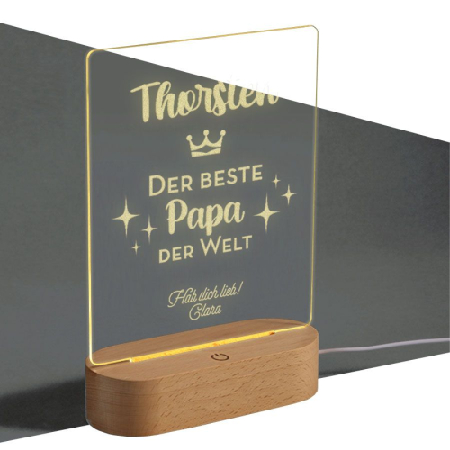 LED-Lampe aus Plexiglas für Papa