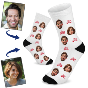 Personalisierte Socken im Animationsfilm-Stil