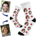 Personalisierte Socken mit illustrierten Gesichtern