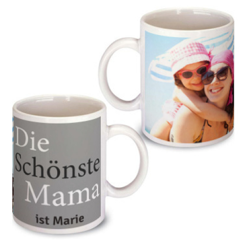 Personalisierte Tasse zum Muttertag grau