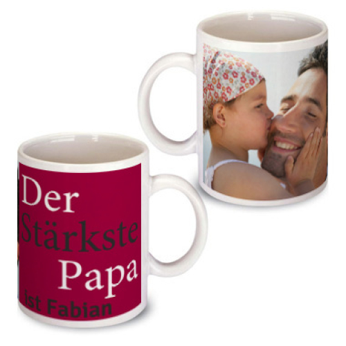 Personalisierte Tasse zum Vatertag bordeauxrot