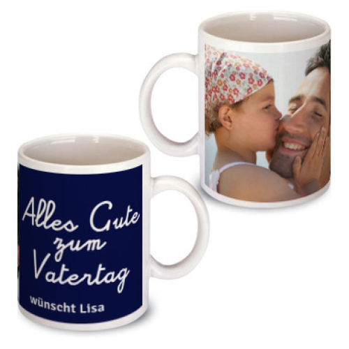 Personalisierte Tasse zum Vatertag marineblau