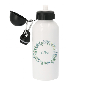 Personalisierte Trinkflasche Blumenrahmen