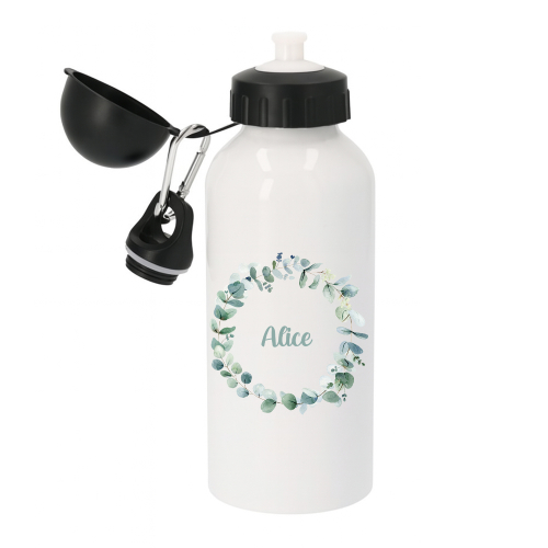 Personalisierte Trinkflasche Blumenrahmen