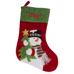 Personalisierte Weihnachtssocke Schneemann