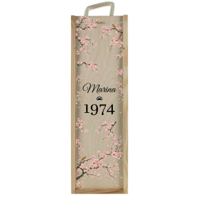 Personalisierte Wein- oder Champagnerkiste Kirschbl�ten