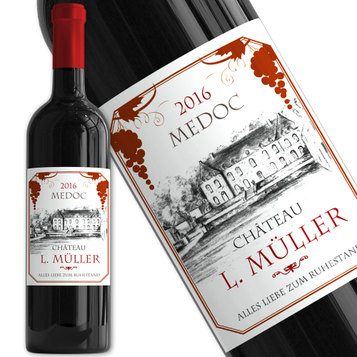 Personalisierte Weinflasche Tradition Medoc