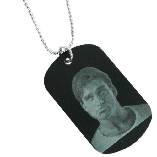 Personalisierter Dog-Tag Anhänger mit Foto schwarz