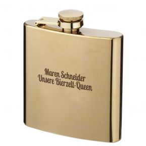 Personalisierter Flachmann goldfarben