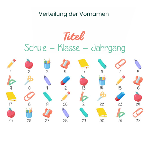 Personalisiertes M&auml;ppchen aus Baumwolle zum Abschied Unsere Klasse