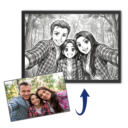 Personalisiertes Portr&auml;t im Vintage-Manga-Stil