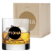Personalisiertes Whiskyglas Vorname in schwarzem Kreis