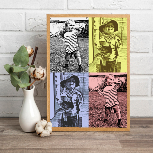 Pop-Art-Poster 4 Fotos mit Rahmen
